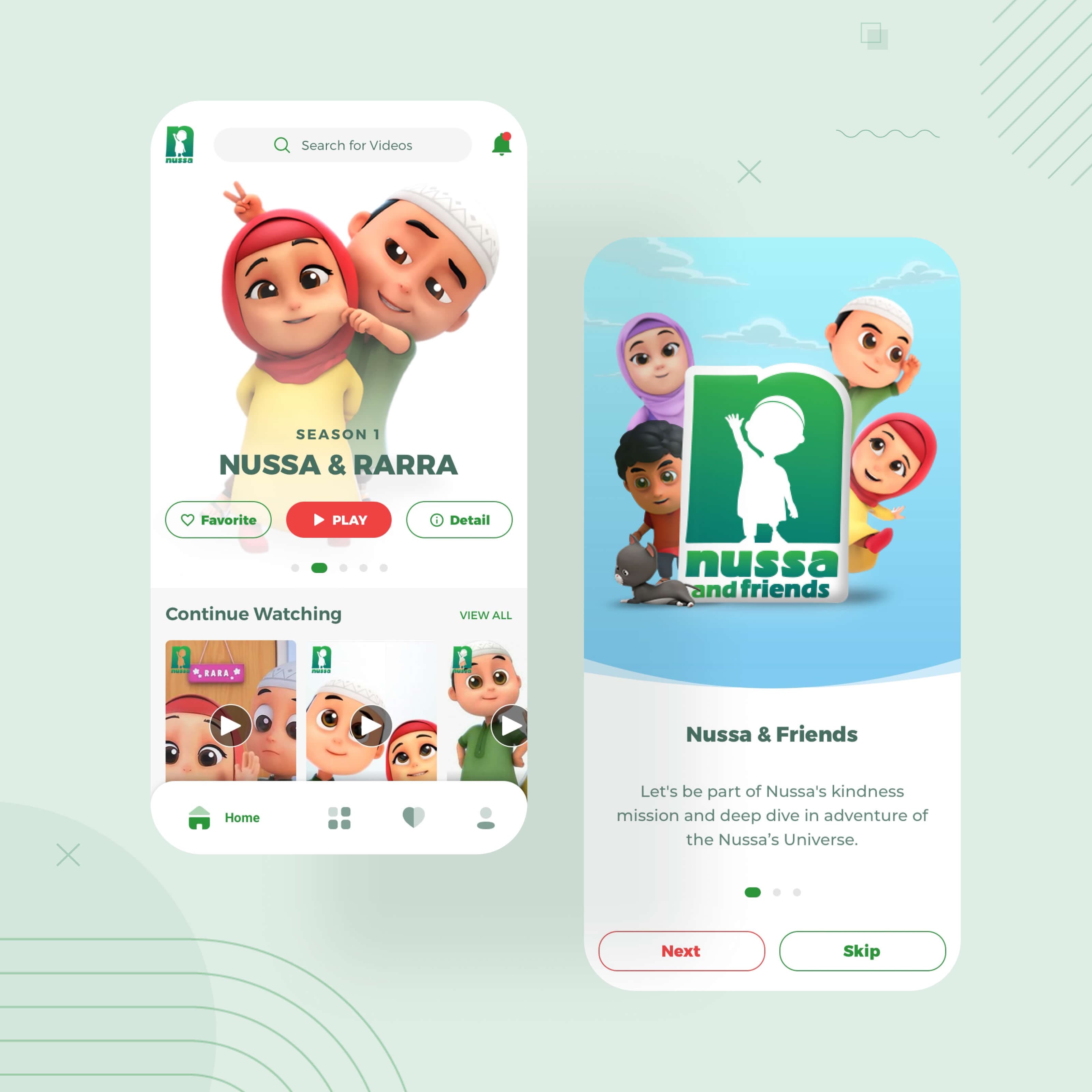 Nussa & Friends: Edutainment Platform UI
