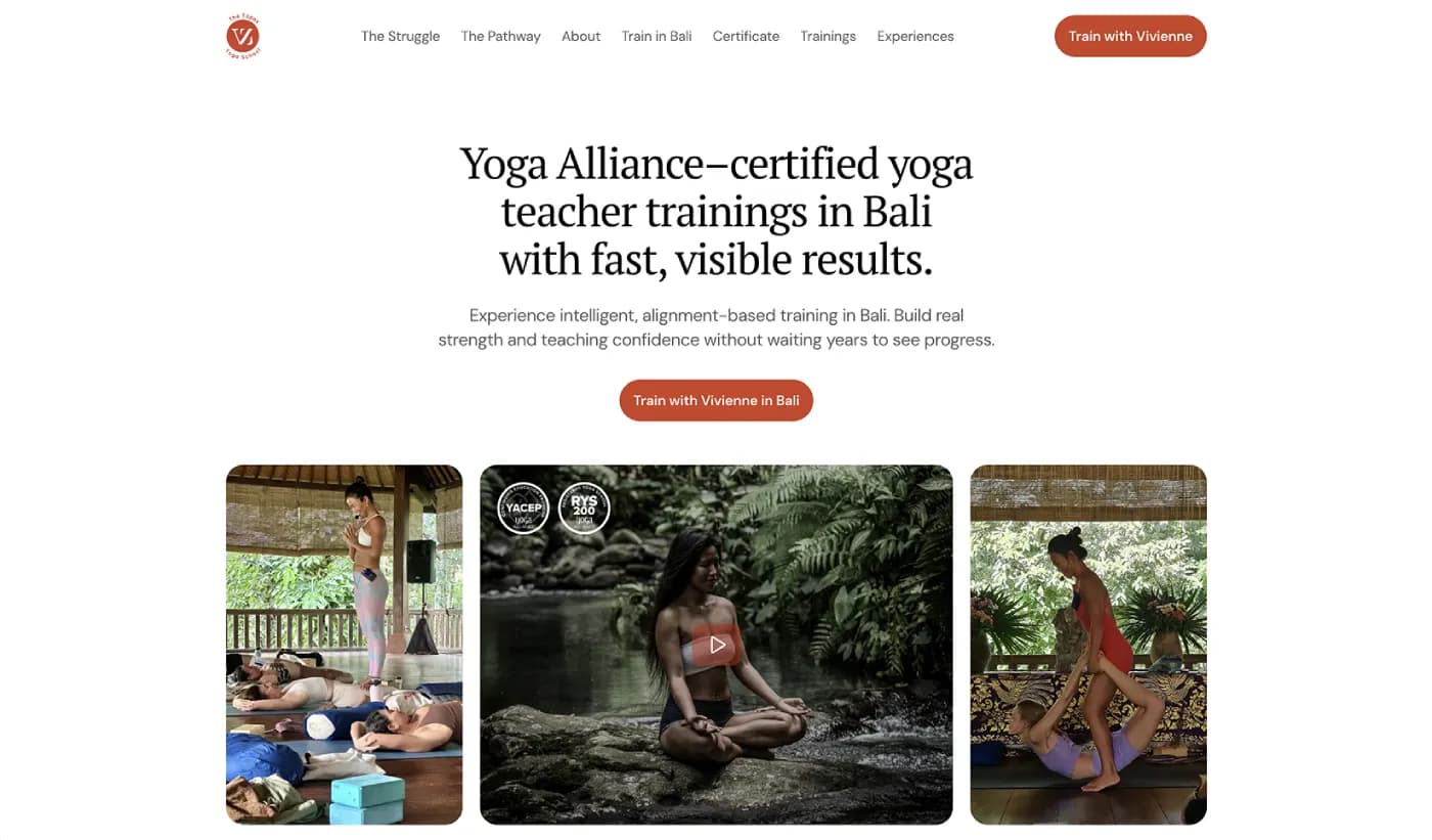 Vivienne Yoga: Premium Digital Web Presence