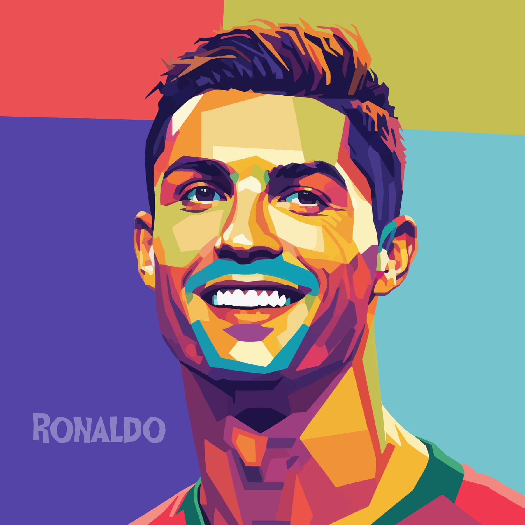 WPAP Geometric Portrait: Pop Art Series (Ronaldo)