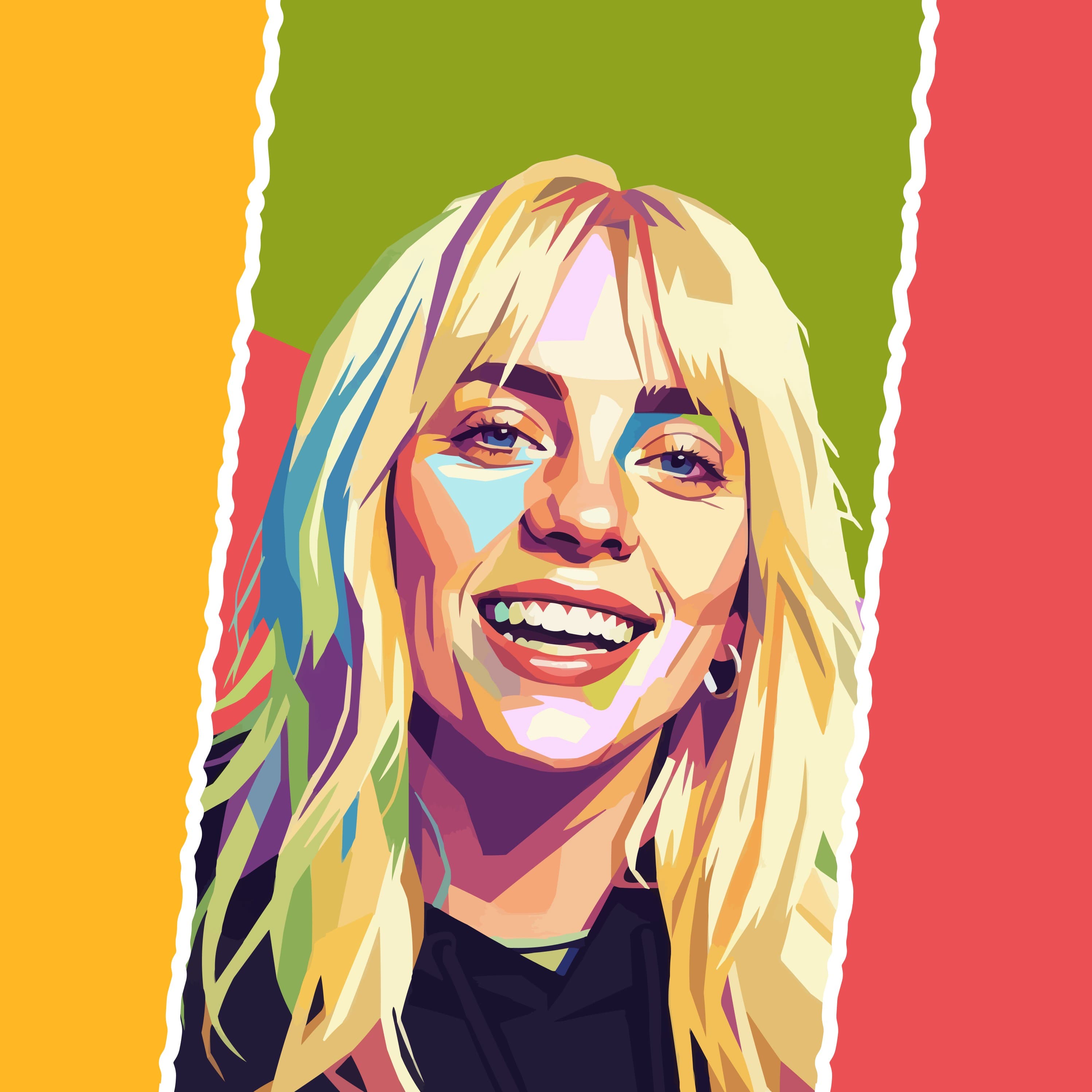 WPAP Geometric Portrait: Pop Art Series (Billie Ellish)