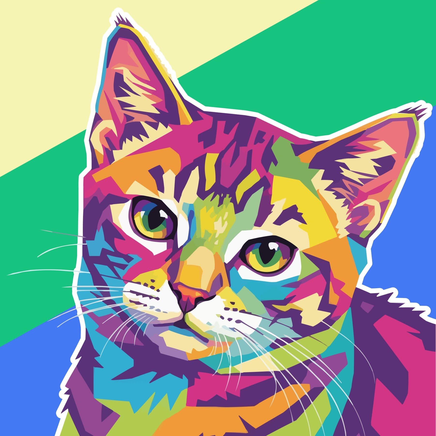 WPAP Geometric Portrait: Pop Art Series (Cat)